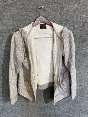 FIGS Hoodie Womens Medium Gray Full Zip Fleece Sweatshirt Pockets M Logo